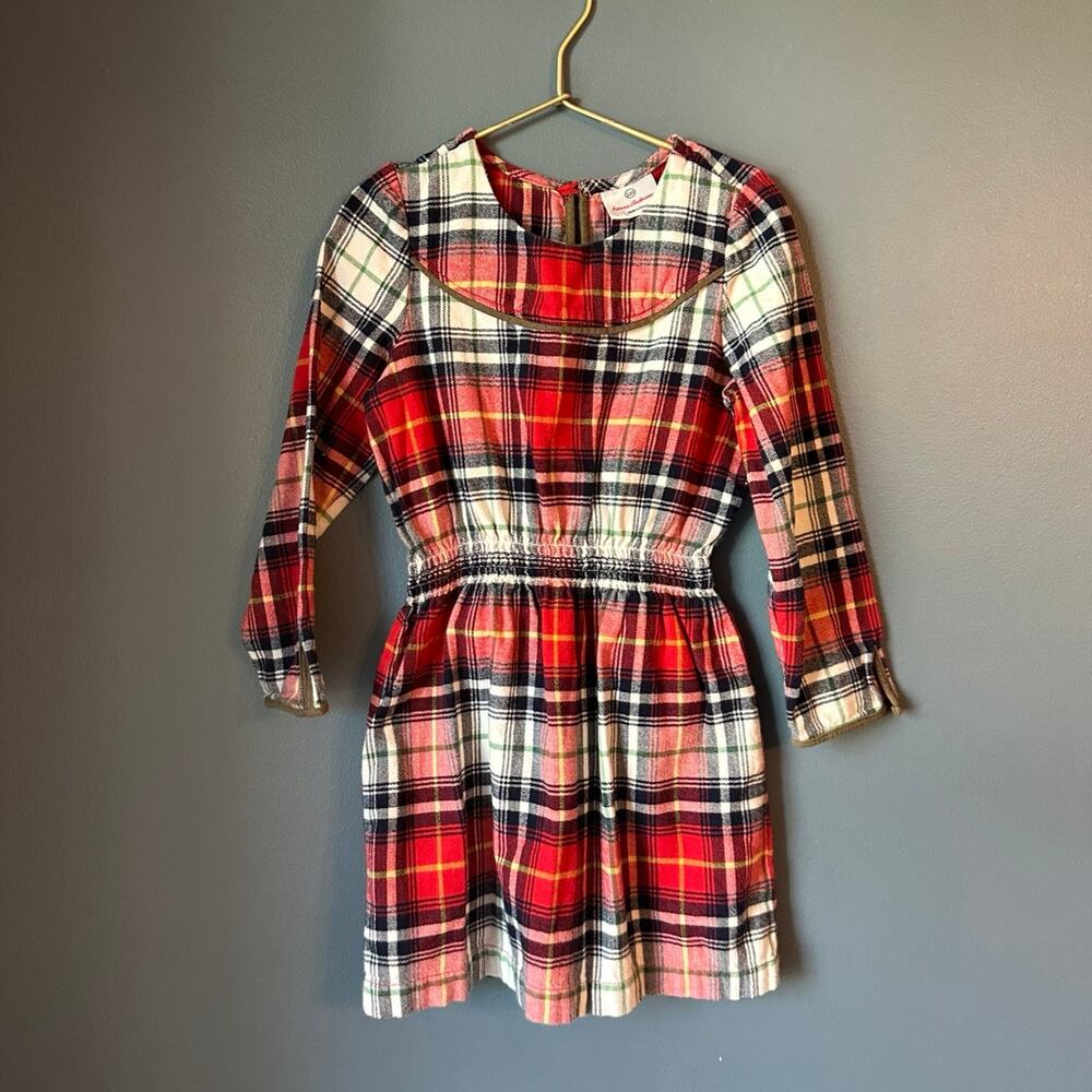 Hanna Anderson red plaid‎ flannel dress